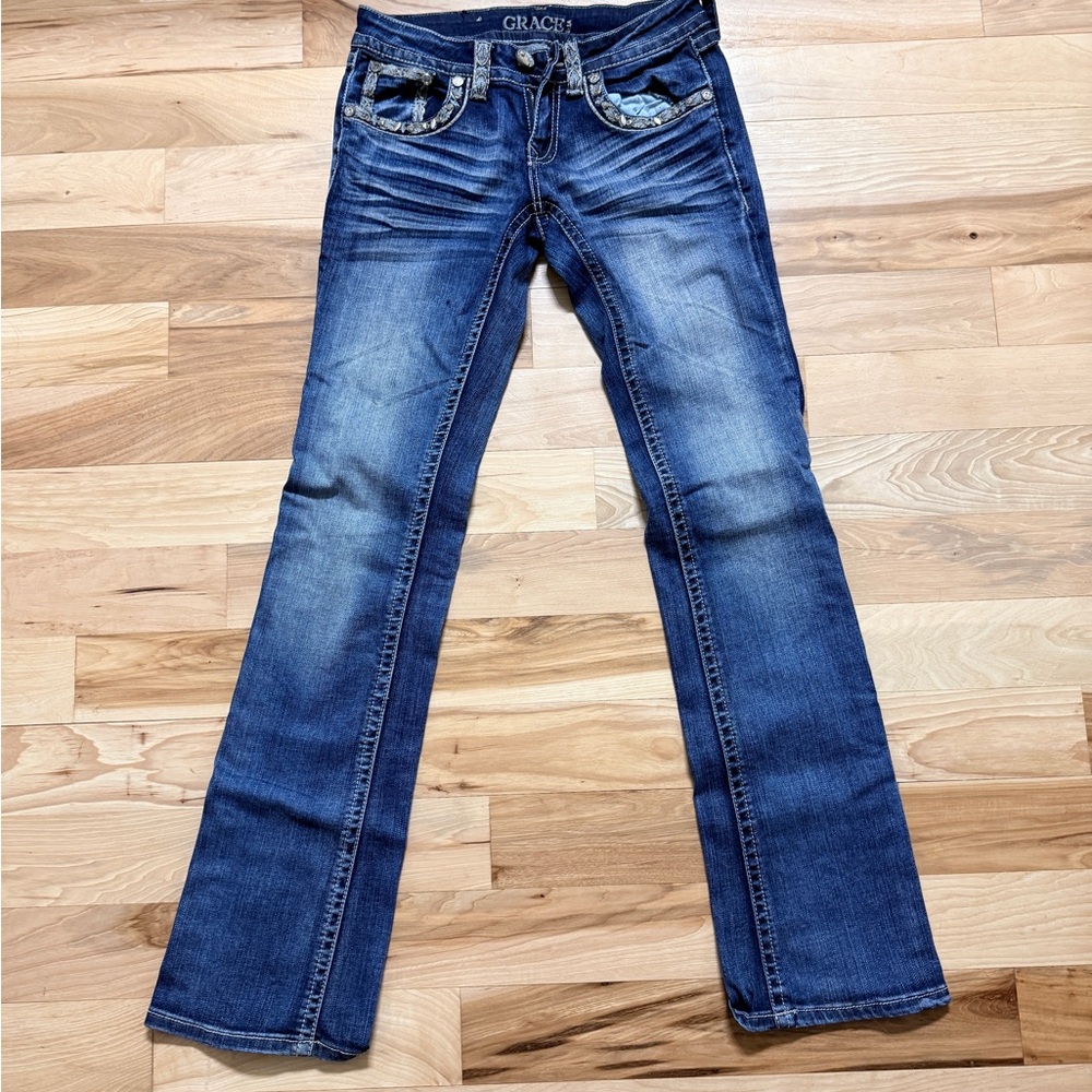 Grace Dark Blue Straight Leg Women's Jeans